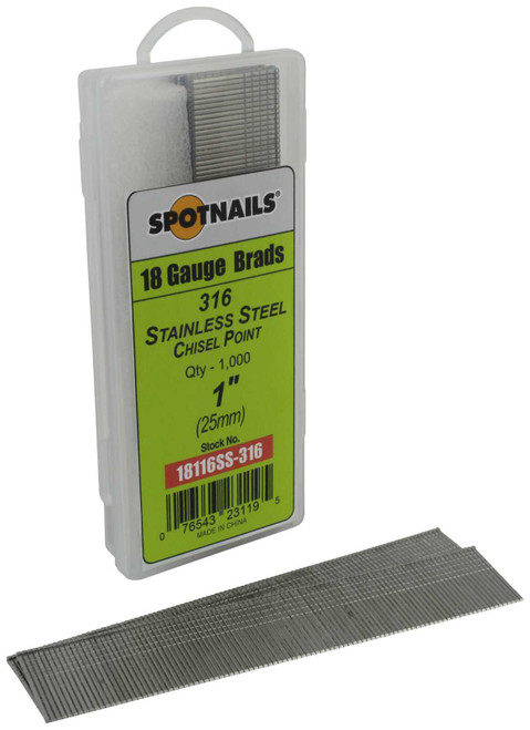 SpotNails 18132SS-316 2-Inch 18 Ga 316SS Brads 8M