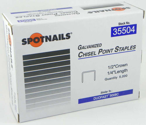 SpotNails 35504 1/4-Inch Galv 20 Ga Chisel 1/2-Inch Crown Fine Wire Staples 100M