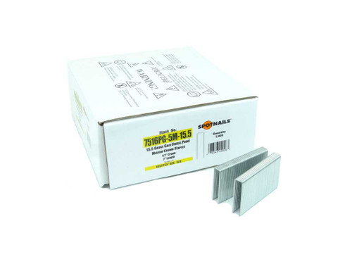 SpotNails 7516PG-5M-15.5 2-Inch Galvanized 15.5 Ga Medium Crown Staples 5M Framing Fasteners