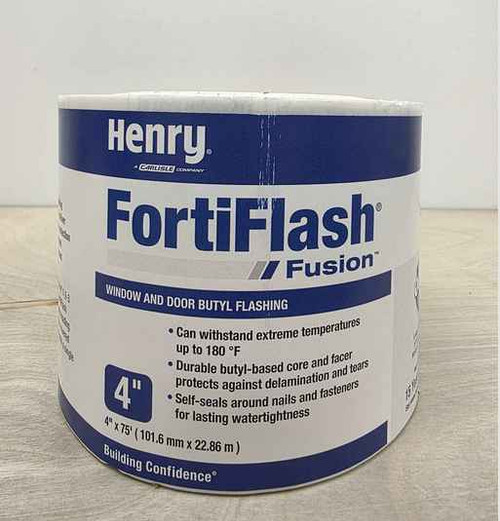 Henry FortiFlash Fusion 4" Inch x 75 Ft Window and Door Butyl Flashing Tape FramingFasteners