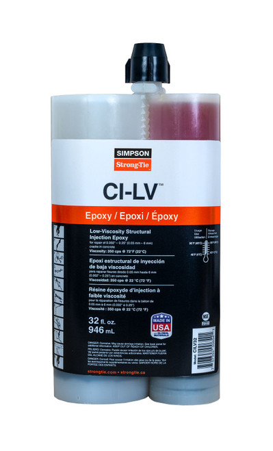 Simpson Strong-Tie CILV32 Low Visc Inj Epoxy 32 Oz Cart 5 Pk