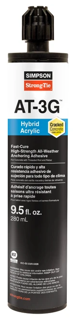 Simpson Strong-Tie AT3G10 9.5 Oz Anchoring Adhesive With Nozzle 12 Pk