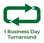 1 business day turn around