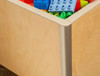 Playscapes 3-Branch Discovery Lego Table, wooden toy storage bin filled with colorful LEGO bricks.