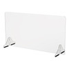 Angeles 30 inch Single Panel Sneeze Guard, clear acrylic protective barrier with black rubber foot pads for stability.