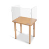 Jonti-Craft See-Thru Student Desktop Shield - 16.5" High, clear protective barrier on a wooden student desk.