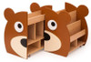 Moje Bambino Teddy Bear Land Bookcase Display, kids' teddy bear themed wooden bookshelf with bear face design and storage compartments.