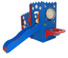 Strictly For Kids Deluxe Under the Sea Playground, colorful children's playground with a slide, climbing wall, and educational features designed to resemble an underwater theme.