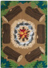 Playscapes Campfire Fun Carpet, children’s play carpet with a campfire design featuring logs, rocks, and leaves, ideal for imaginative play and outdoor-themed activities.