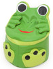 Moje Bambino Frog Bean Bag Chair, green frog-shaped kids' bean bag with large eyes, smiling face, and cute foot design, soft and comfortable seating for children.