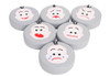 Moje Bambino Emotions Floor Pouf Set, round floor poufs featuring various emotion expressions like happy, sad, angry, surprised, and worried on their faces.