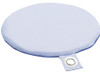 HABA Pro Lollipop Seat Cushion & Caddy Set, light blue round cushion with attached fabric tab and metal grommet for securing or storage.