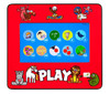 Playscapes Keydo Interactive Touch Screen Wall Toy, colorful educational tablet with cartoon animal characters and interactive game icons.