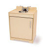 Whitney Brothers Contemporary Natural Kitchen Play Sink, wooden toy kitchen with metal sink and faucet for children's pretend play.