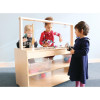 Whitney Brothers Mobile Sensory Play Kitchen, children engaging in imaginative play with the sensory play kitchen set.
