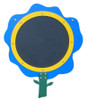 Infinity Playgrounds Chalkboard Flowers - Daisy, Rose or Sunflower, colorful flower-shaped chalkboard with a green stem and a yellow border for children to draw and write.