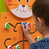 SPARK & WOW Counting Cat Activity Wall Panel Toy, engaging educational toy for children featuring colorful numbered magnetic pieces and a cat face design.