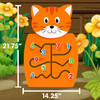 SPARK & WOW Counting Cat Activity Wall Panel Toy, colorful illustrated cat-shaped wall toy with numbered maze and various colored numbers for engaging pet play.