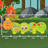 SPARK & WOW Caterpillar Sensory Wall Panel, colorful baby sensory toy with various textured and interactive panels resembling a caterpillar in a lush forest setting.