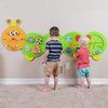 SPARK & WOW Caterpillar Sensory Wall Panel Toy, colorful interactive wall-mounted sensory activity panels for children with various textures, spinning gears, and moving parts for educational play.