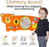 SPARK & WOW Bear 4-Activity Sensory Wall Panel, colorful and engaging sensory board designed for children's educational development.