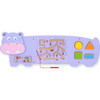SPARK & WOW Hippo 3-Activity Sensory Wall Panel, colorful sensory toy wall panel featuring a hippo face with three interactive activities including a maze, shape sorter, and abacus.