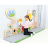Moje Bambino Meadow Sensory Wall Panel, a colorful nature-inspired sensory wall panel with flower, plant, and animal shapes for children's sensory play and development.