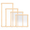 Jonti-Craft See-Thru Classroom Divider Panel - KYDZ Suite® S-height - 24" Wide, clear acrylic safety partition with natural wood frame for classroom separation.
