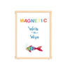 Jonti-Craft Magnetic Write-n-Wipe Classroom Divider Panel - KYDZ Suite® S-height - 36" Wide, children friendly whiteboard with colorful magnetic letters and a fish illustration for educational use.