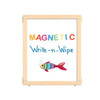 Jonti-Craft Magnetic Write-n-Wipe Classroom Divider Panel - KYDZ Suite® E-height - 24" Wide, wooden framed magnetic whiteboard with colorful magnetic letters and a fish drawing