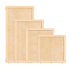 Jonti-Craft Plywood Classroom Divider Panel - KYDZ Suite® E-height - 36" Wide, set of four light-colored wooden classroom divider panels arranged in increasing sizes