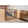 Jonti-Craft Mirror Classroom Divider Panel - KYDZ Suite® A-height - 24" Wide, wooden classroom divider with a glass mirror panel separating two play areas for children.
