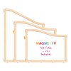 Jonti-Craft Magnetic Write-n-Wipe Cascade Classroom Divider Panel  - KYDZ Suite® - 36" Wide, wooden magnetic whiteboard panels with curved top edges and colorful magnetic letters spelling 'MAGNETIC Write-n-Wipe'.