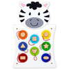 SPARK & WOW Zebra Activity Wall Panel Toy, colorful wooden shape matching game for children with a zebra face design