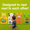 SPARK & WOW Zebra Activity Wall Panel Toy, colorful children's educational wall panels with animal designs and various interactive activities for early learning.