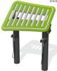 Playground Prodigy Genius Maker Musical Symphony Tube Chimes Board, colorful children's outdoor musical instrument with metal tubes arranged in a grid on a green frame.