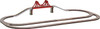 Maple Landmark Long Oval with Bridge Wooden Train Track Set, detailed wooden train track oval with a red bridge, crafted for children's train playsets. Maple Landmark Long Oval with Bridge Wooden Train Track Set, detailed wooden train track oval with a red bridge, crafted for children's train playsets.