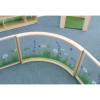 Whitney Brothers Nature View Curved Divider Panel 24" H, with a nature-inspired flower design and curved wooden frame for children's safety and room division.