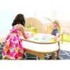 Whitney Brothers Whitney Plus Radiant LED Light Table, children playing with colorful shapes on a bright educational activity table.