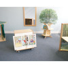 Whitney Brothers Toddler Big Book Display, wooden book display featuring large illustrated books for young children in a classroom setting.