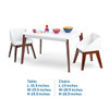 Modern Table & Chair Set - White Table Espresso Legs w/ White Chairs 1