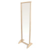 Whitney Brothers Vertical or Horizontal Kids Mirror With Stand, wooden full-length mirror with adjustable stand for children.