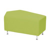 Moje Bambino Star Upholstered Bench Ottomans, bright green fabric upholstered ottoman with chrome legs.