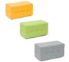 Moje Bambino Upholstered Poufs, colorful padded ottomans in yellow, green, and gray for versatile seating and decor.