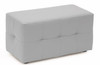Moje Bambino Upholstered Poufs, a stylish light gray upholstered storage bench with a tufted design and soft cushioning.