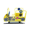 Playtime Playground Equipment Gus the Bus Spring Rider, colorful yellow and blue bus-themed spring rider for children's playgrounds, with safety features and fun design.