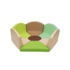Moje Bambino Nature Collection Orchid Seating, colorful children's seating with soft, rounded edges in green, beige, brown, and light green colors.