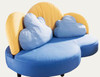 HABA Pro Clouds Couch with Pillows, colorful children's sofa designed as clouds in blue and yellow with matching cloud-shaped pillows.