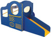 Strictly For Kids Step 'n Slide Infant/Toddler Outdoor Playground, bright-colored blue and yellow playground slide with climbing features for young children. Strictly For Kids Step 'n Slide Infant/Toddler Outdoor Playground, bright-colored blue and yellow playground slide with climbing features for young children.