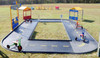 Infinity Playgrounds Bristol Oval Trike Track, a miniature road layout with tricycles and play signs for children's outdoor activities.